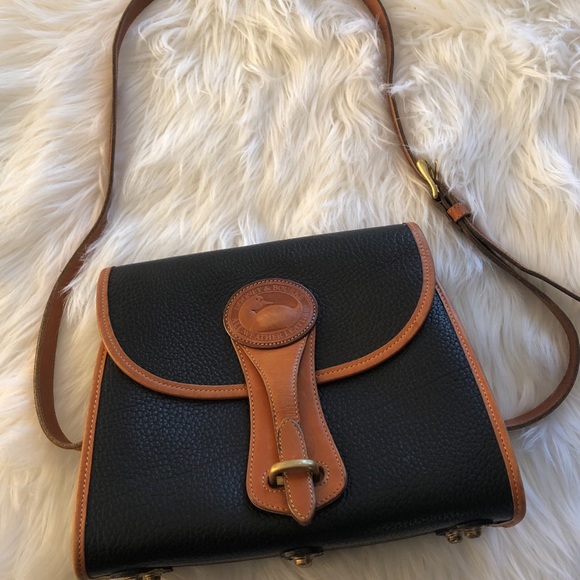 dooney and bourke navy and tan purse